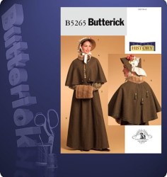 5265 BUTTERICK VICTORIAN FUR COLLAR CAPE, BONNET, MUFF, FLOOR  SKIRT PATTERN 6-20